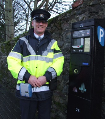 Gareth Wilson, one of the two new traffic wardens in Buncrana.
