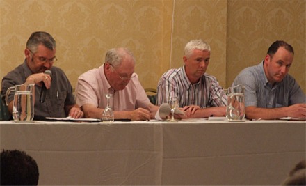 From left, Moville businessmen Jim Bredin, Frank Faulkner, Michael Doherty and Denis Foynes.