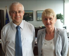Marian Harkin MEP pictured with EU Commissioner for Employment, Social Affairs and Equal opportunities Vladimir Spidla during his recent visit to the Mid West.