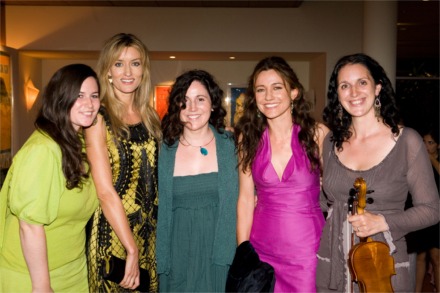The Henry Girls pictured with Hollywood actresses Natascha McElhone and Orla Brady. Pictured from left, Joleen, Natascha, Lorna, Orla and Karen.