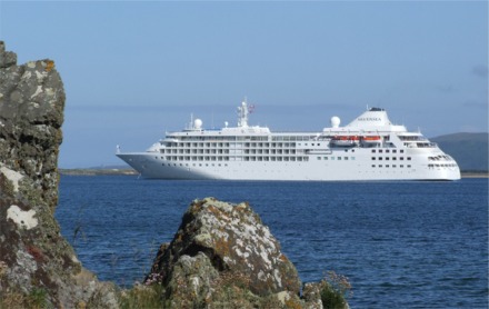 The Silver Cloud anchored off Greencastle.