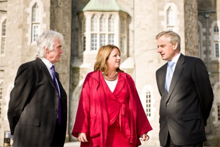 President of Froebel College of Education, Carndonagh-born Marie McLoughlin pictured with NUI Maynooth president, Prof John Hughes, right, and vice president for external affairs, Prof Tom Collins.