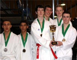 Members of the Ulster Karate Federation including Aileach with their haul of gold and silverware.