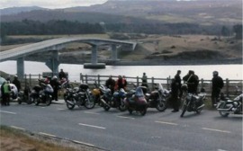 The Inishowen bikers at the Harry Blaney Bridge.