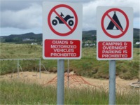 The new signs at Culdaff beach.