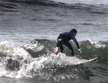 Susan Logue on the Inishowen surf.
