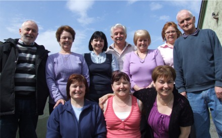 The Burns family from Burt outside the local hall where they held a Tea Day for the Alzheimer's Association of Ireland.