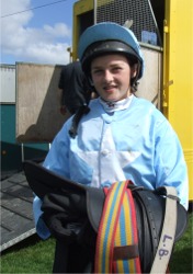 Novice jockey Laura Barry who wowed the punters in Burt.