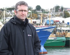 John O'Kane at the pier in Greencastle.