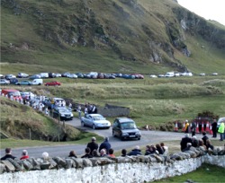 The funeral cortege for Danny McDaid arrives at St. Mary's Church, Lagg, Malin.