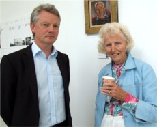 Architect Tarla McGabhann with Joy McCormick at the launch of North by North West - an exhibition of the late Liam McCormick's work.