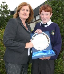 Sen pictured with his teacher Mary Galbraith.