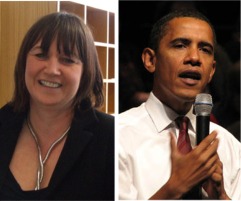 Sheenagh McMahon and Barack Obama