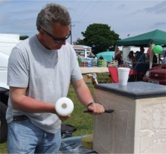 Artist Michael Disley at the Inishowen Vintage Show.