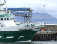 The Marliona trawler grounded at Greencastle Harbour.