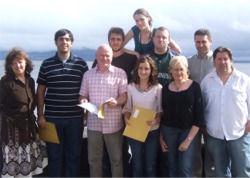 'This Place from Where the Earls Flew' cast members: Juan Gomez, Amanda Doherty, Sean Donegan, Anne Marie Dunne, Doreann McKenna, Hugh Green, Peter Quinn and Shane Carey pictured with the play's authors Mary Lorraine McHugh and Martin Lynch.