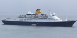 The Saga Ruby anchored off Greencastle.