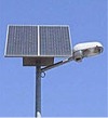 Solar powered street light.